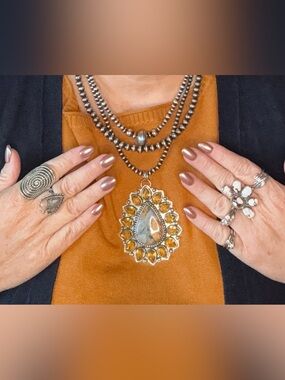 Handmade Malingano Jasper Pendant:
Sterling Silver & Citrine (pendant only)